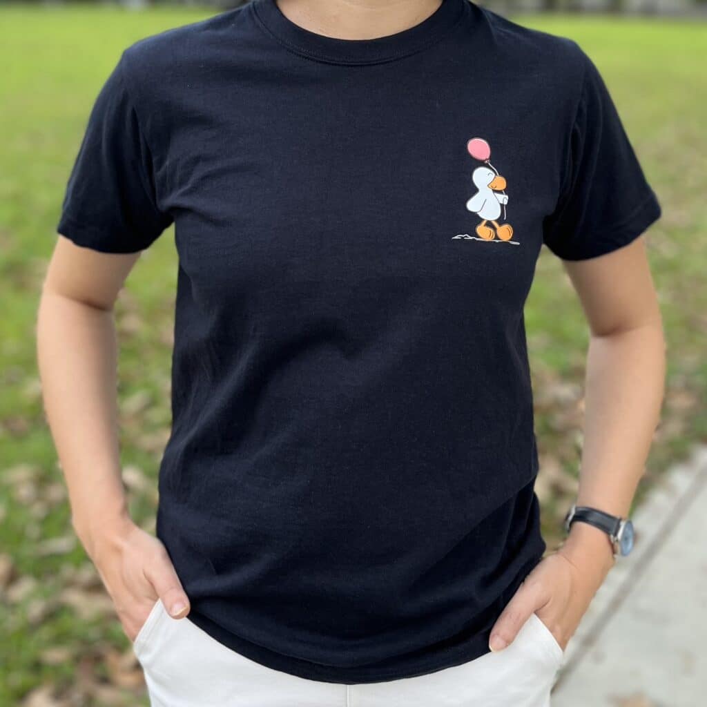 Chubby Duffy with Balloon (Unisex Short Sleeve Graphic T-Shirt) - sample photo