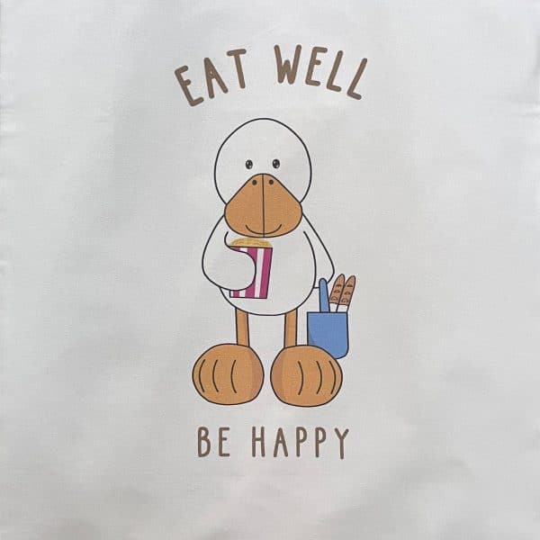Eat Well Be Happy Tote Bag