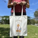 Eat Well Be Happy Tote Bag